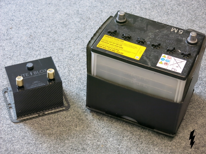 Vergleich Größe LiFePO4 Blei Säure Batterie