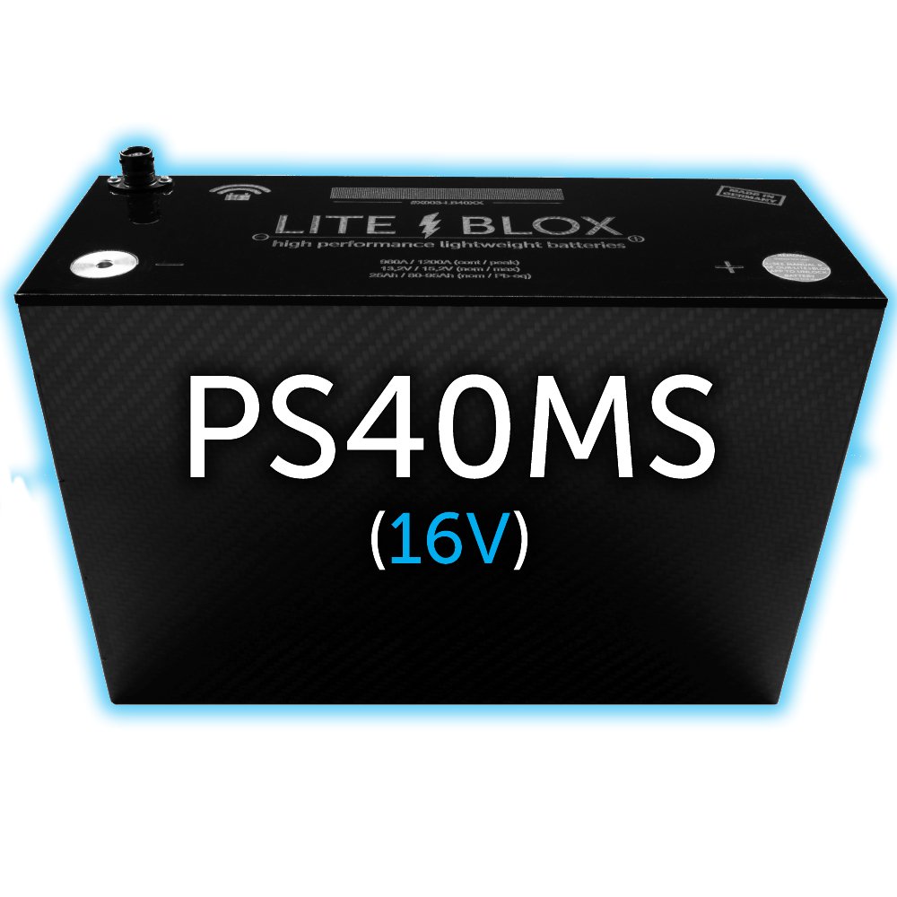 LITE↯BLOX PS40MS 16V leichte Batterie für Rennsport Drag Racing (FIA  Killswitch & CAN-bus)