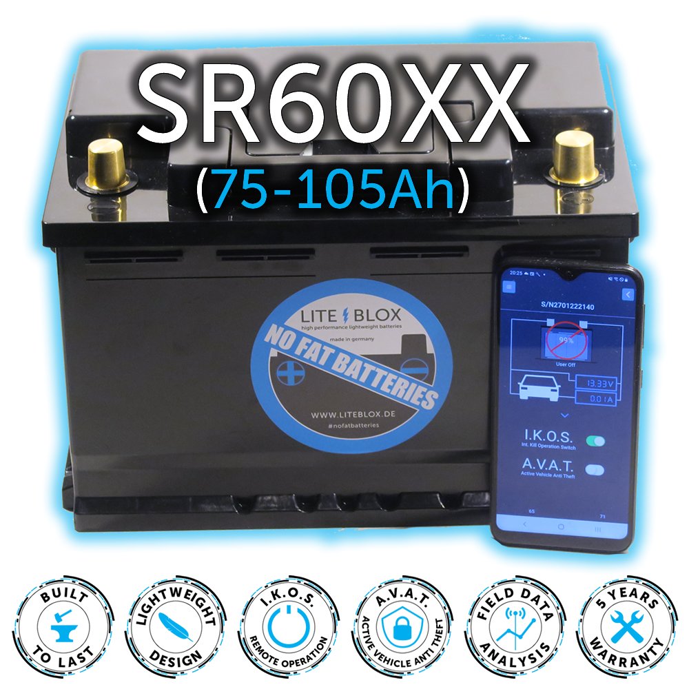 SR60XX – intelligente Lithium LiFePO4 LFP Starter-Batterie für Automotive  KFZ Camper Van Wohnmobil
